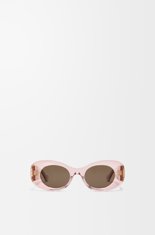 LOEWE Occhiali da sole ovali Beveled con motivo Anagram maxi Transparent Antique Rose