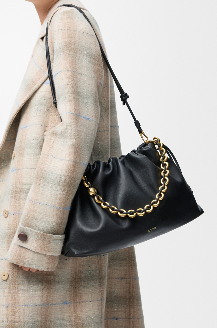LOEWE Large Flamenco purse in mellow nappa lambskin Black