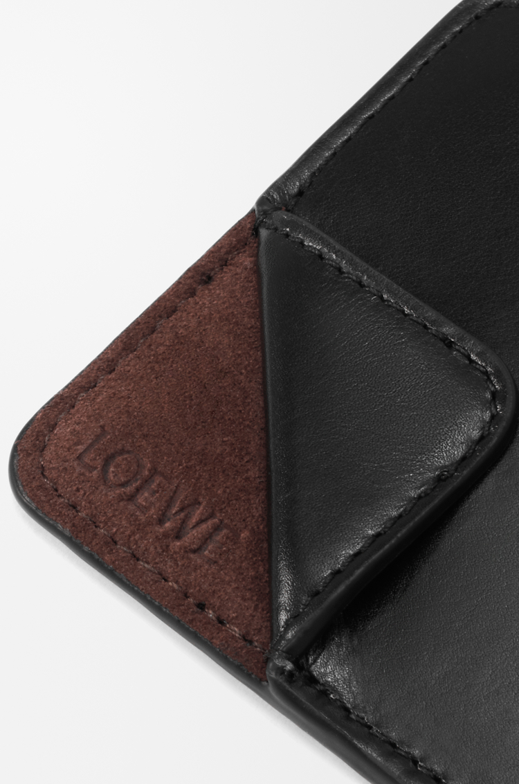LOEWE Tarjetero-monedero Switch en piel de ternera graneada flexible y ante Negro/Espresso