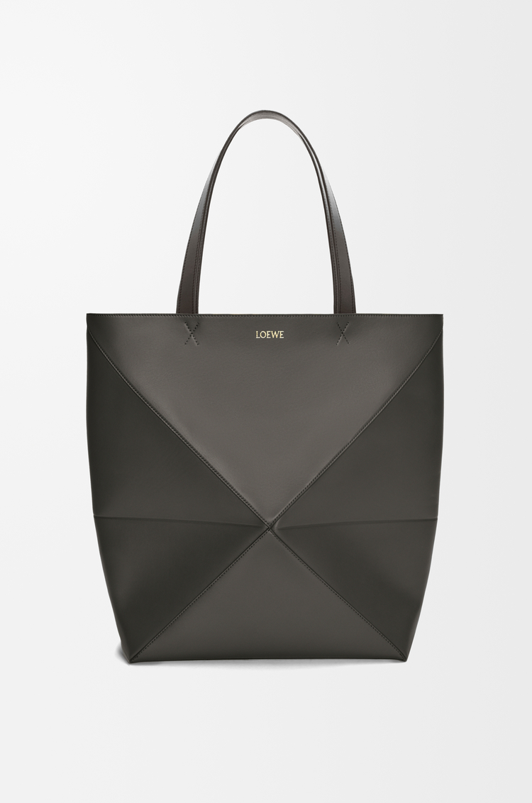 LOEWE Puzzle Fold tote XL en cuir de veau brillant Gris Foncé