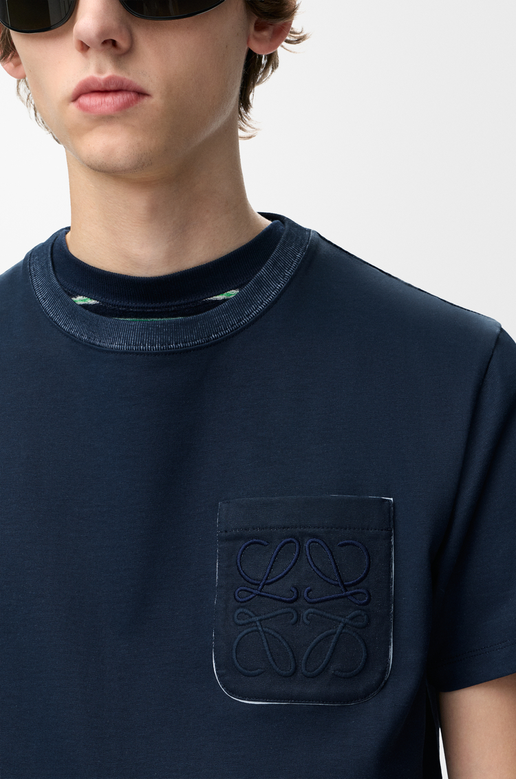 LOEWE T-shirt in misto cotone Blu Navy