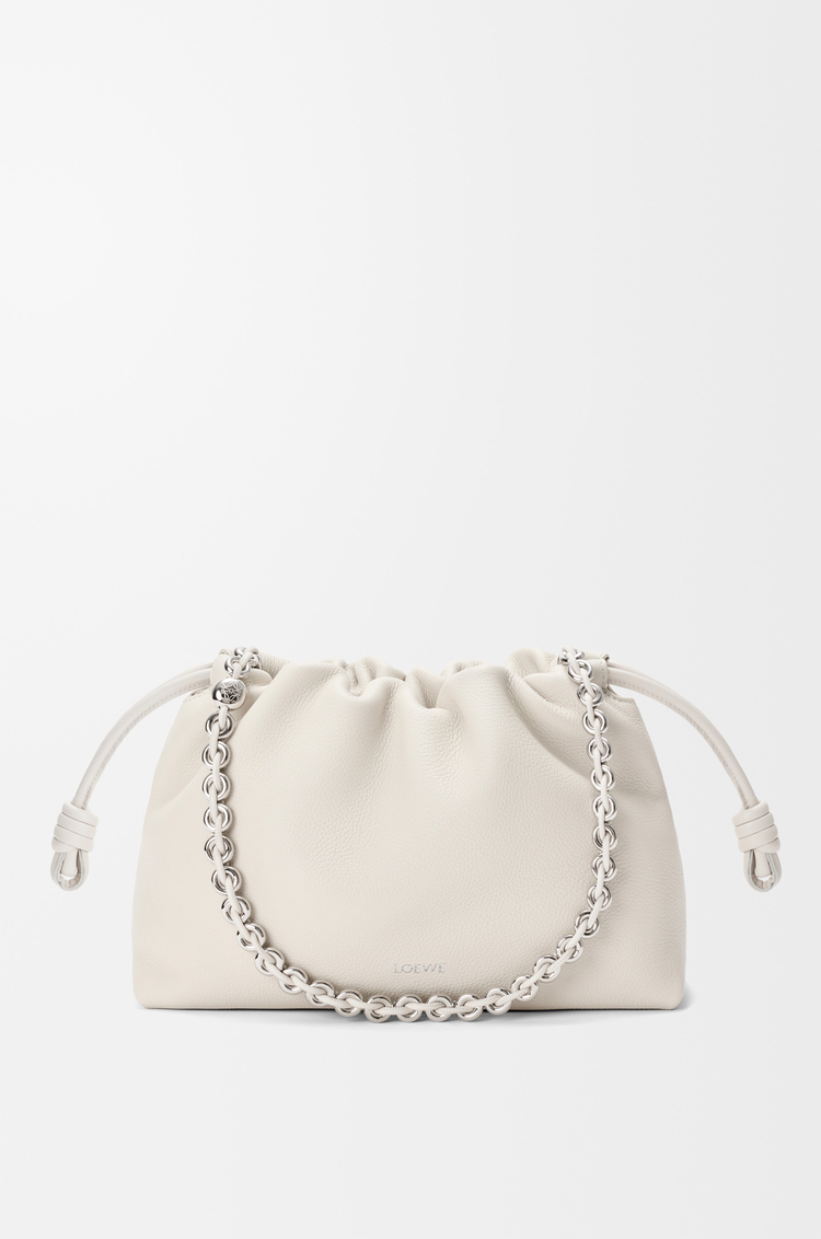 LOEWE Flamenco purse moyen en cuir de veau grainé Blanc Doux