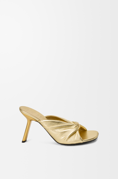 LOEWE Pebble Soft slide in laminated lambskin Gold