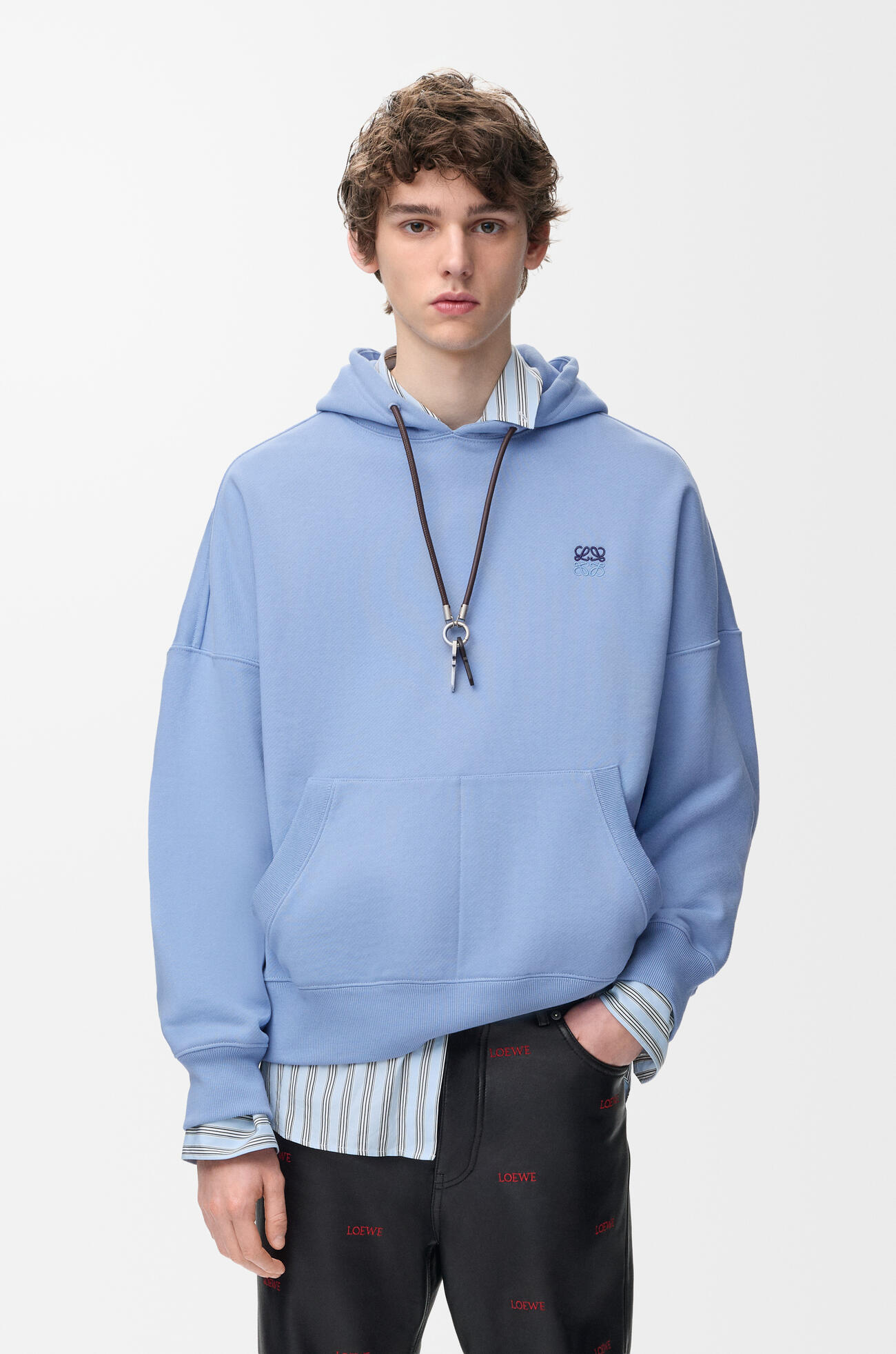 LOEWE Sudadera con capucha en algodón Azul Claro