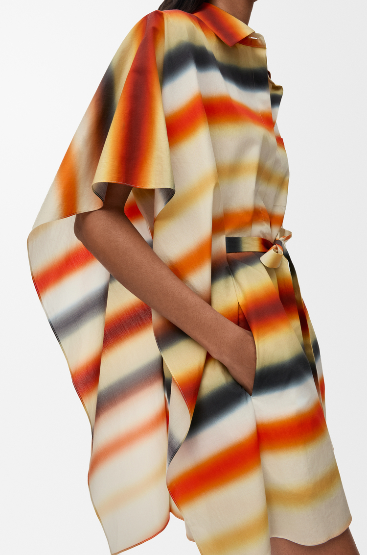 LOEWE Caftan en coton Orange/Multicolore