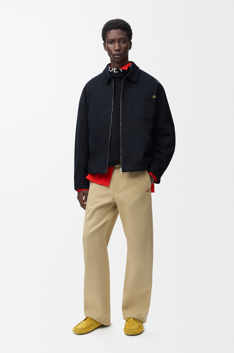 LOEWE Giacca con zip in cotone Blu Navy Scuro