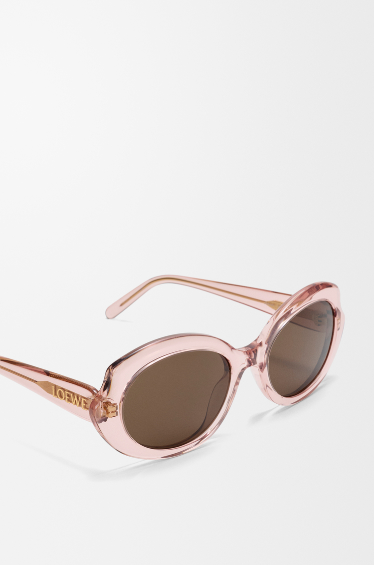 LOEWE 迷你橢圓形超薄太陽眼鏡 Transparent Antique Rose