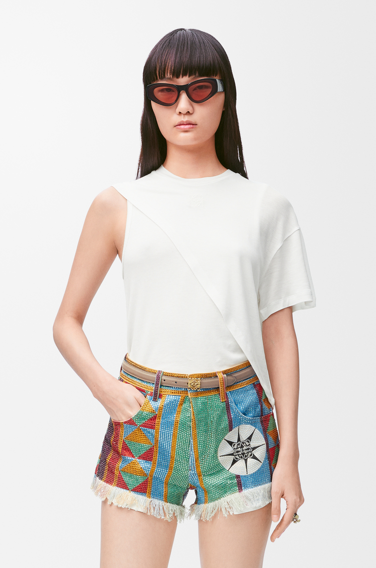LOEWE Ceinture Anagram en cuir de veau grainé Sable/Doré