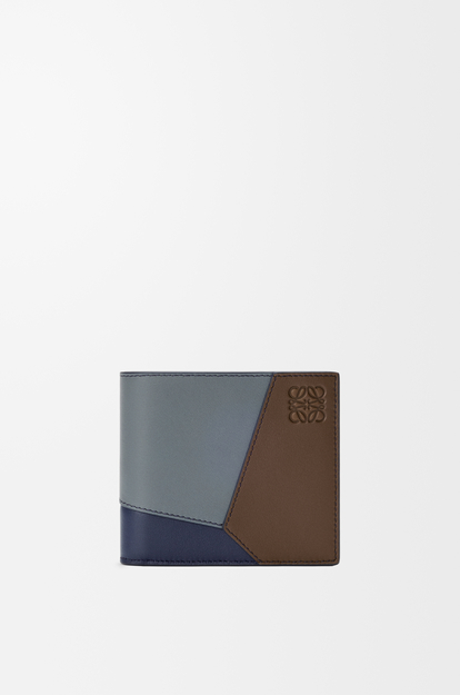 LOEWE Puzzle bifold coin wallet in classic calfskin Blue Grey/Navy