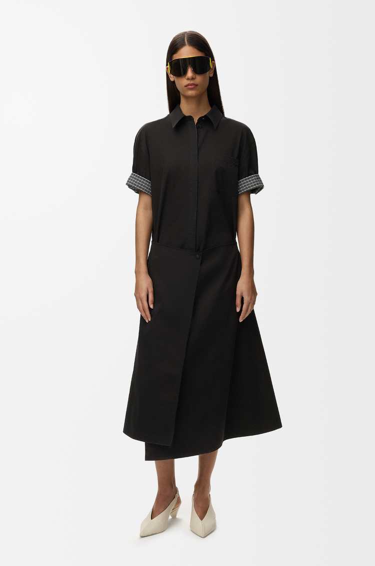 LOEWE Dress in cotton and silk Black