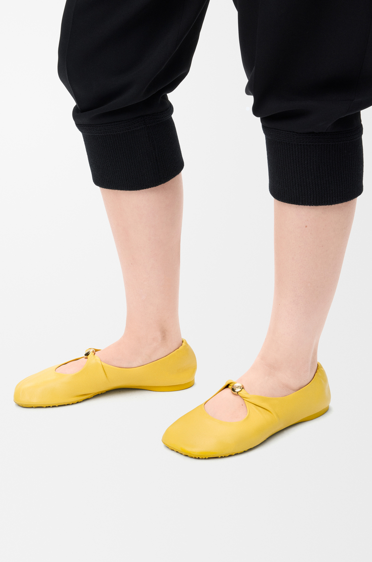 LOEWE Ballerine Pebble in morbida nappa di agnello Tarassaco