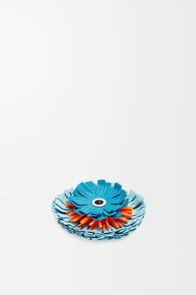 LOEWE Flower dice in classic calfskin Aqua