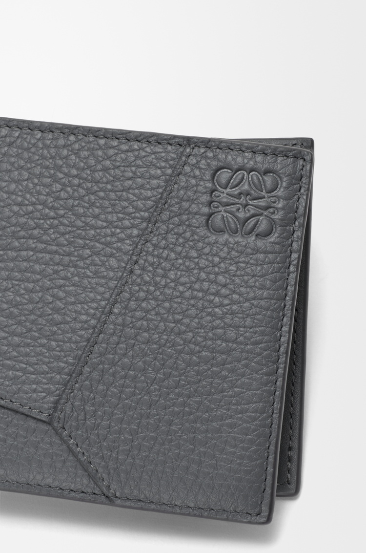 LOEWE Portafoglio con portamonete bifold Puzzle in pelle di vitello granata Blu Grigio