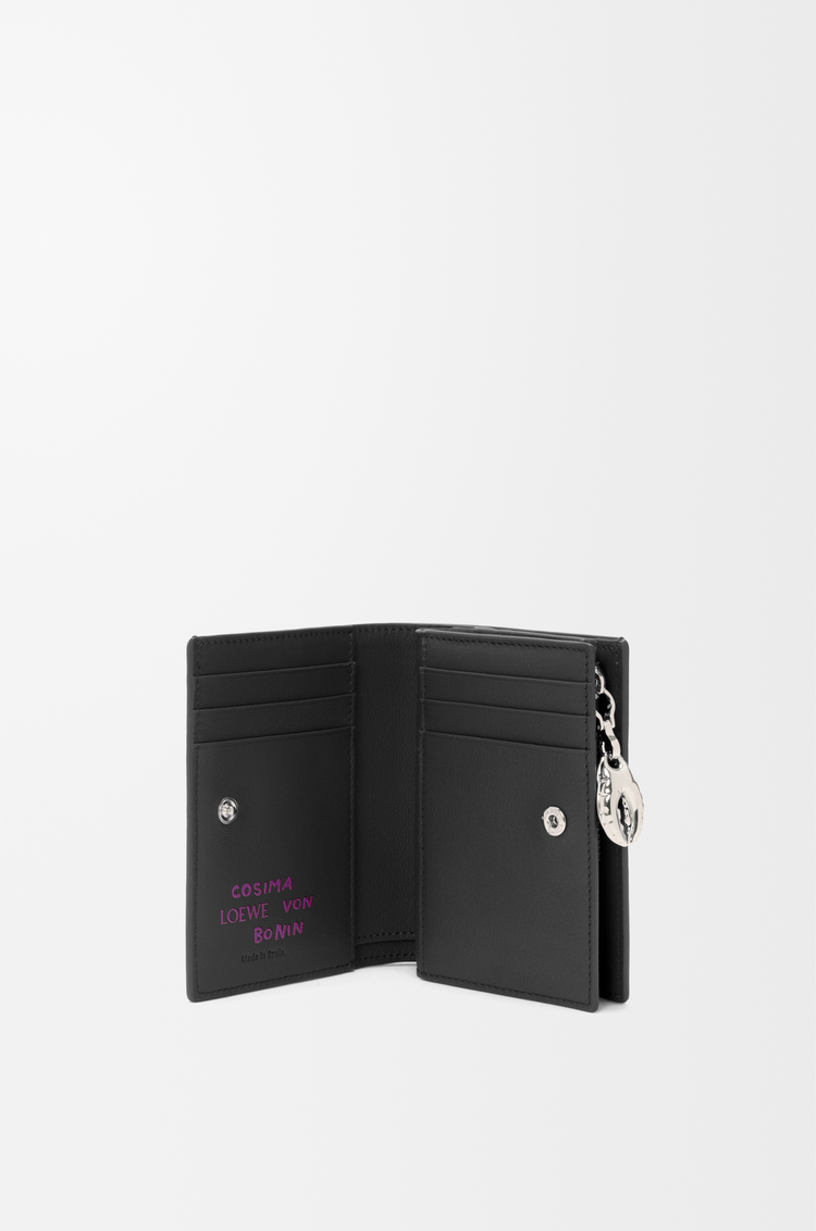 LOEWE Claw compact wallet in glossy lambskin Black