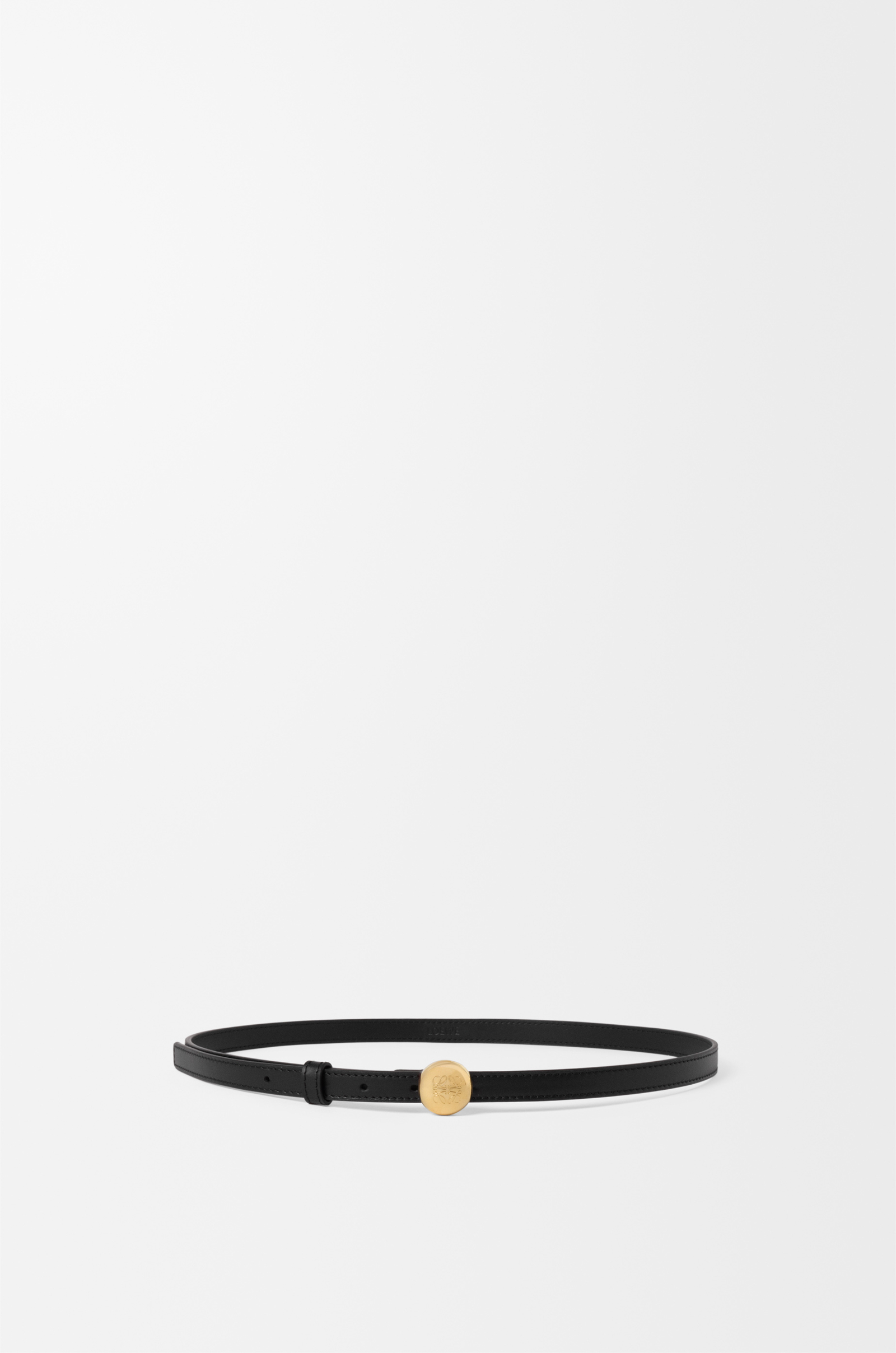 LOEWE Pebble belt in smooth calfskin Black/Gold