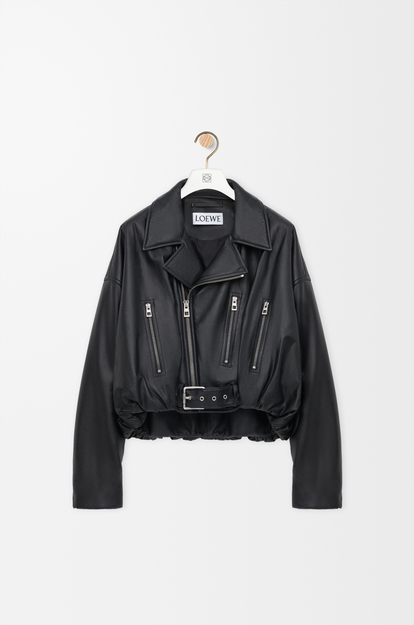 LOEWE Veste biker en cuir d'agneau nappa Noir