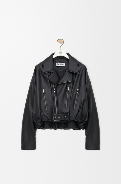 LOEWE Giacca biker in nappa di agnello Nero