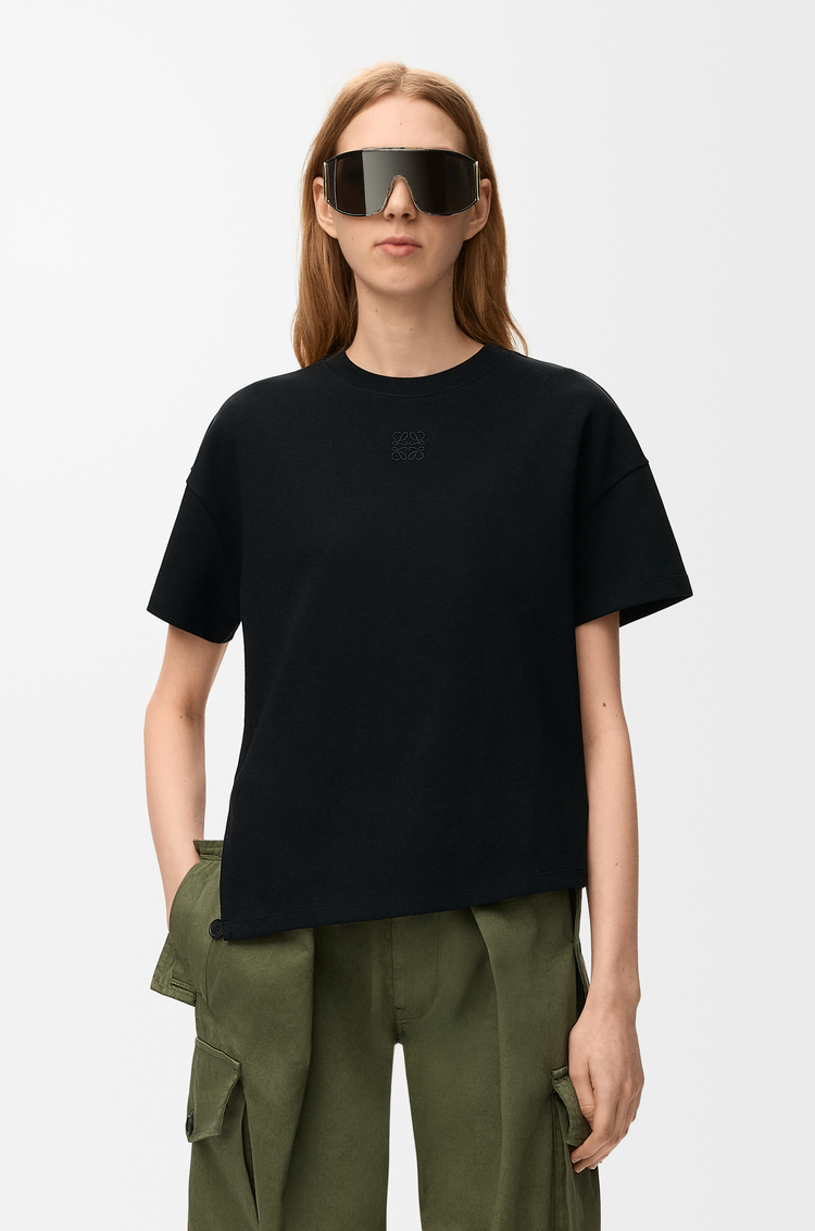 LOEWE Asymmetric t-shirt in cotton blend Black