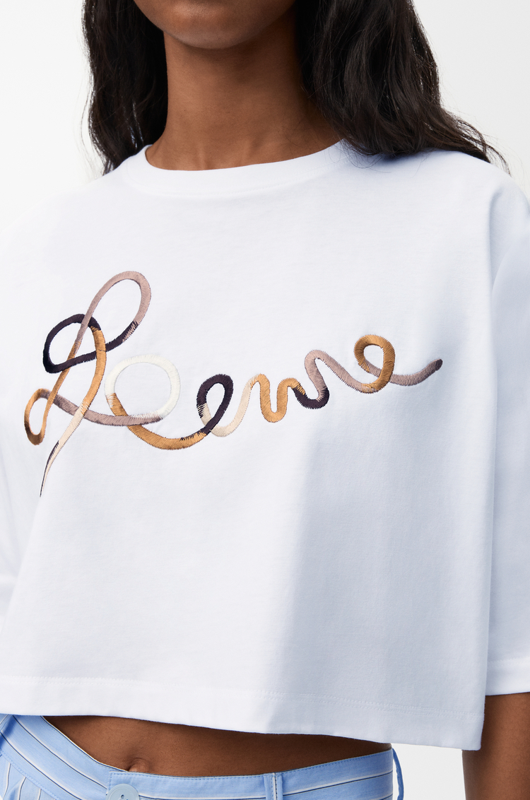 LOEWE Cropped fit T-shirt in cotton White