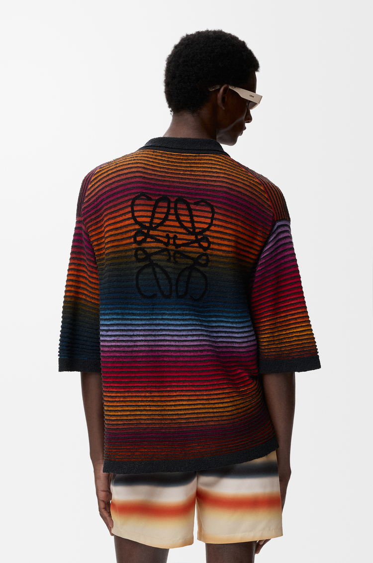LOEWE Camicia a maniche corte in misto cotone Multicolore/Nero