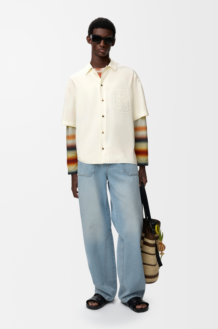 LOEWE Short sleeve shirt in lyocell Ivory