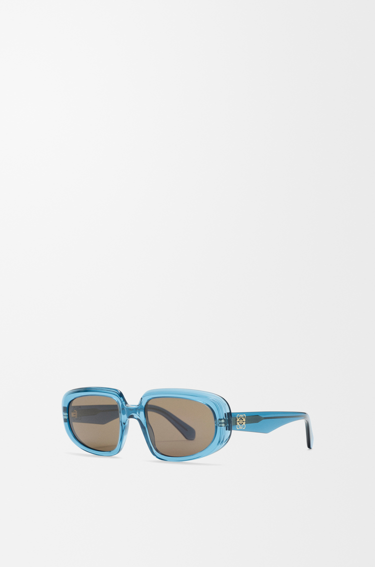 LOEWE Mini Anagram Steps Rectangular sunglasses Transparent Blue