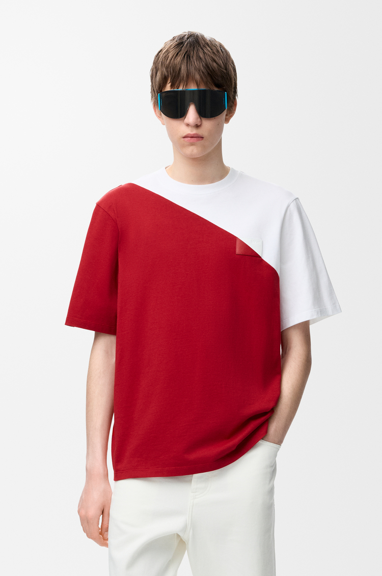 LOEWE Loose fit T-shirt in cotton White/Red