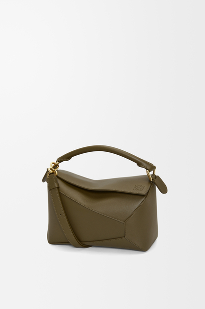 LOEWE Small Puzzle Edge bag in classic calfskin Dark Khaki