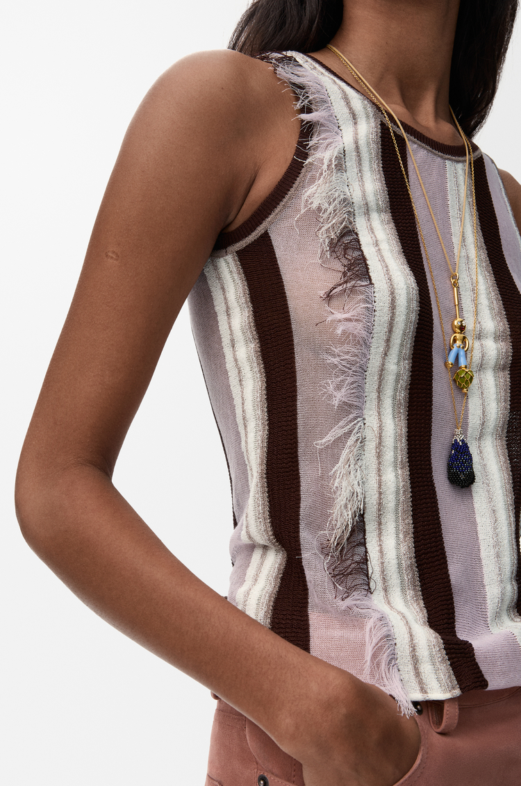 LOEWE Top in viscose and cotton blend Lilac/Multicolor