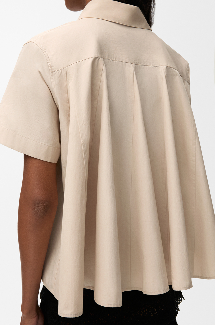 LOEWE Camisa de manga corta en algodón Beige Claro