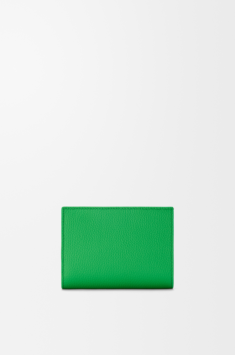 LOEWE Anagram compact wallet in pebble grained calfskin Clover Green