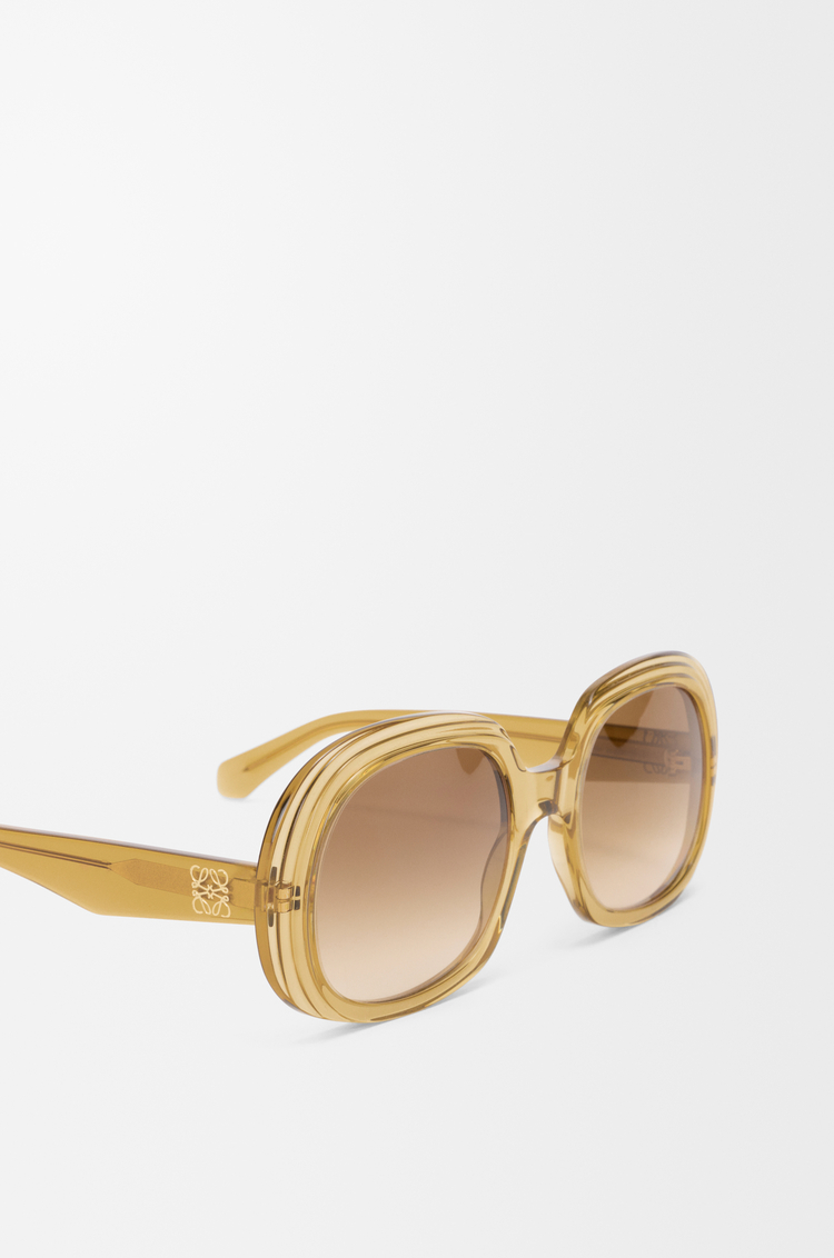 LOEWE Mini Anagram Steps Square 太陽眼鏡 透明橄欖色