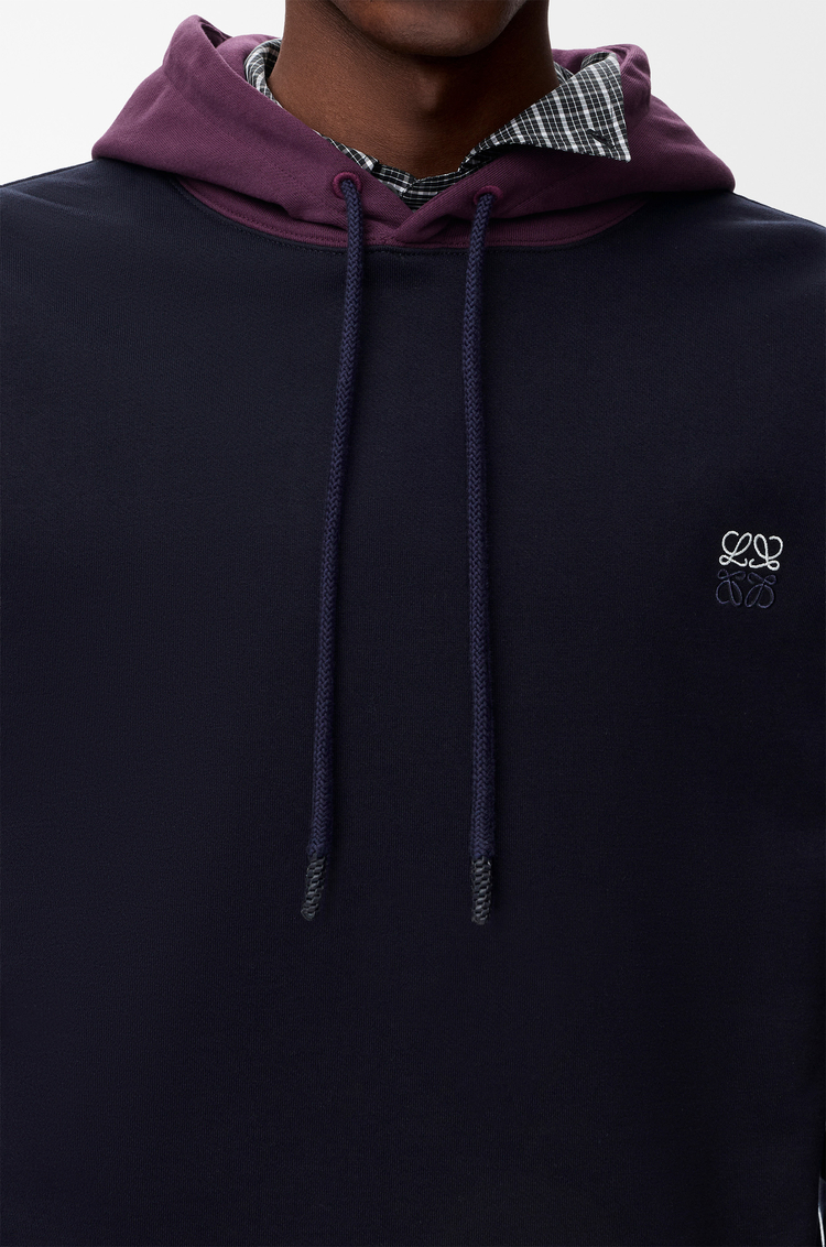LOEWE Kapuzenpullover aus Baumwolle Dark Blue/White