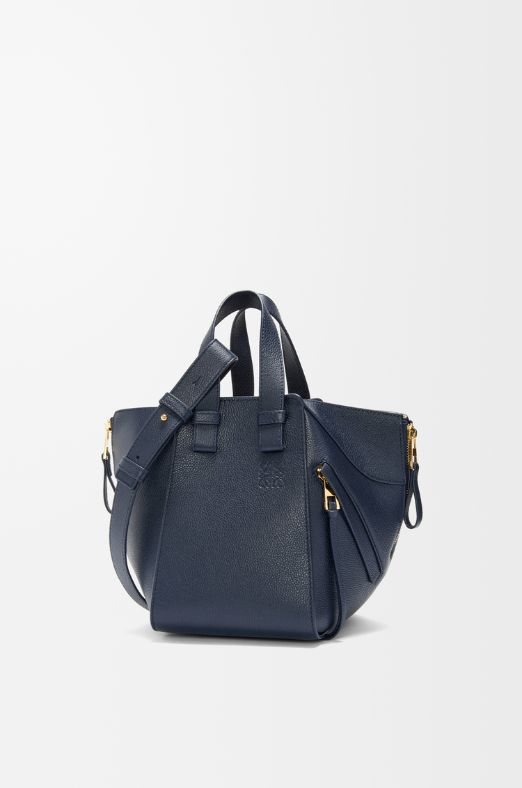 LOEWE Compact Hammock bag in soft grained calfskin Deep Navy