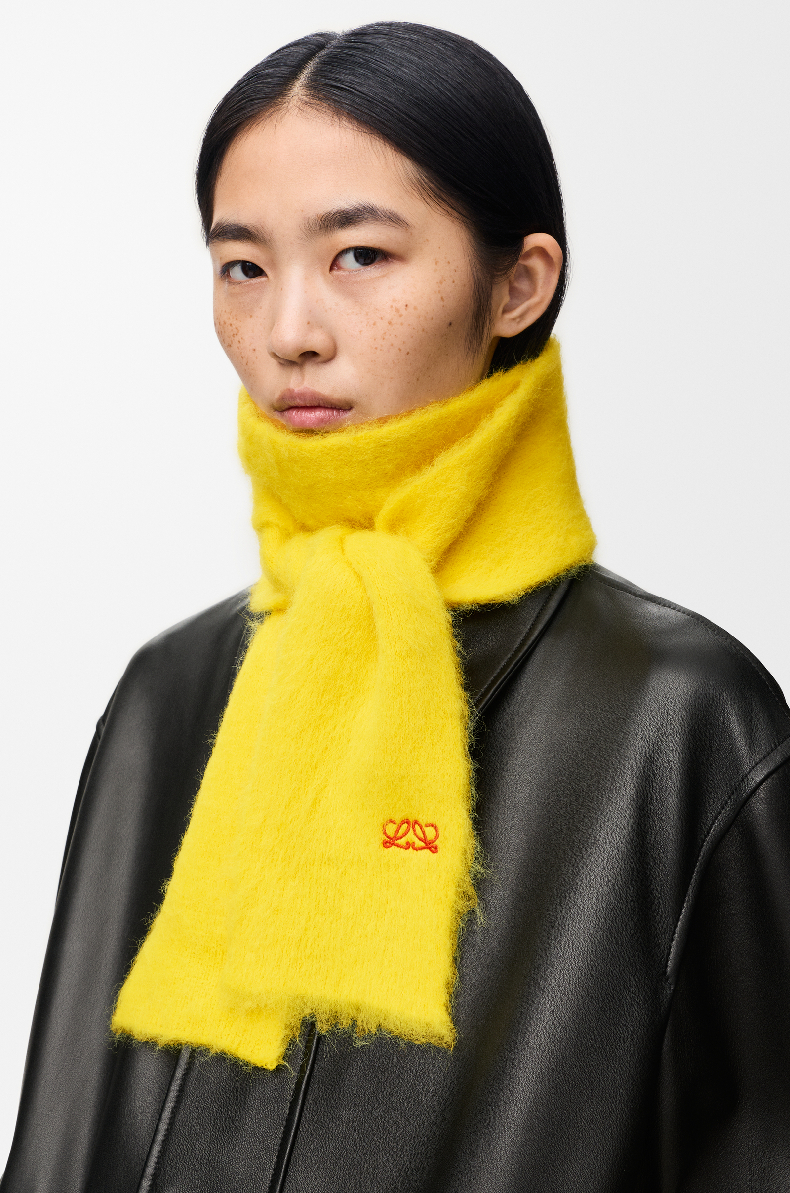 LOEWE Scarf in alpaca blend Yellow