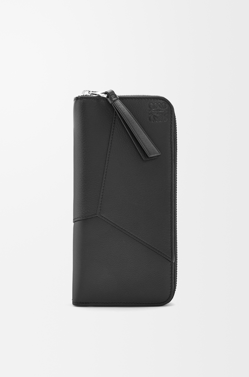 LOEWE Puzzle zip around wallet in classic calfskin Black