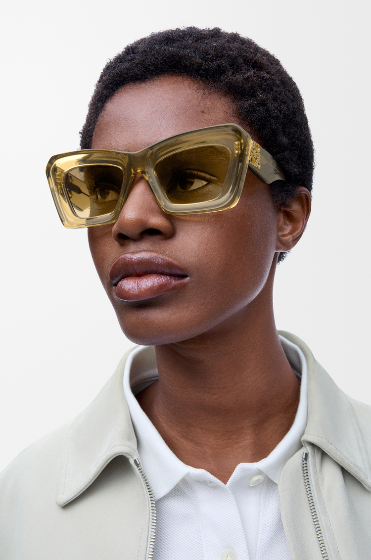 LOEWE Gafas de sol Beveled Cateye Oliva Transparente