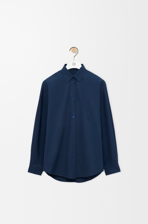 LOEWE Camisa en algodón Azul Marino