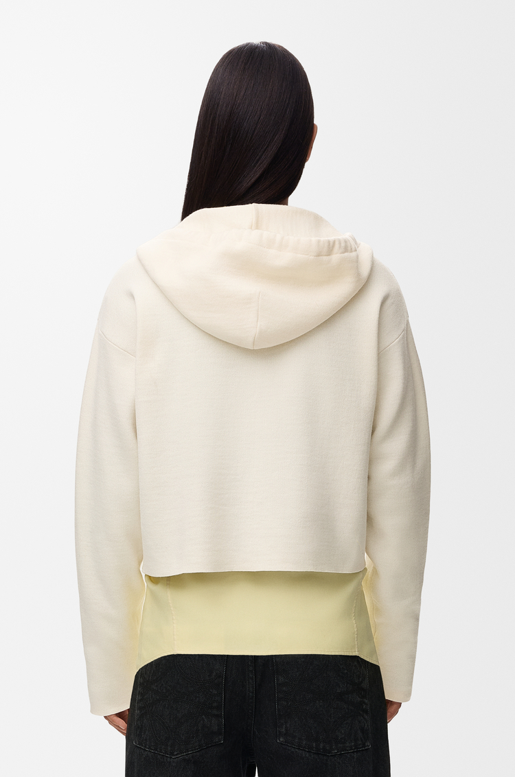 LOEWE Kapuzenpullover mit Reißverschluss aus Wolle Weiß