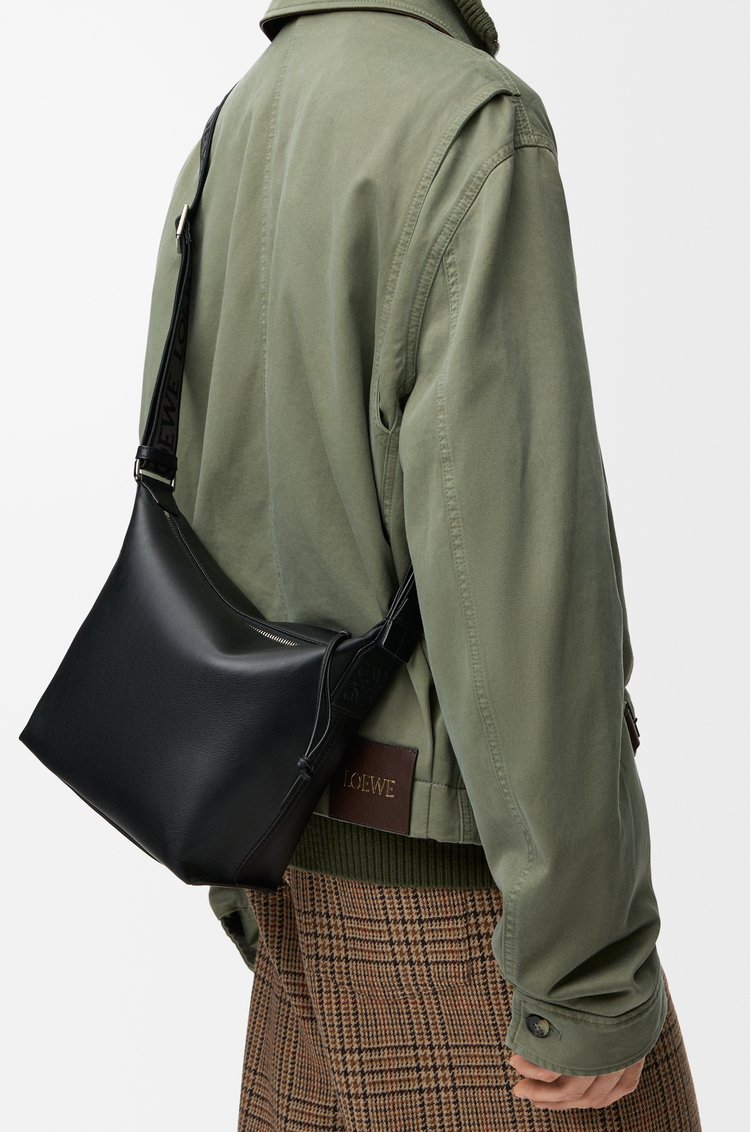 LOEWE Small Cubi crossbody bag in supple smooth calfskin and jacquard Black