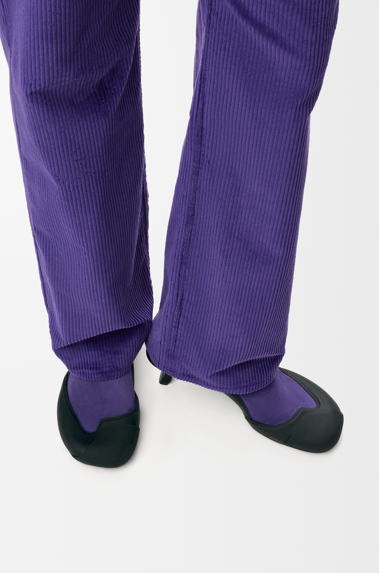 LOEWE Dive slingback in stretch suede Deep Purple/Black