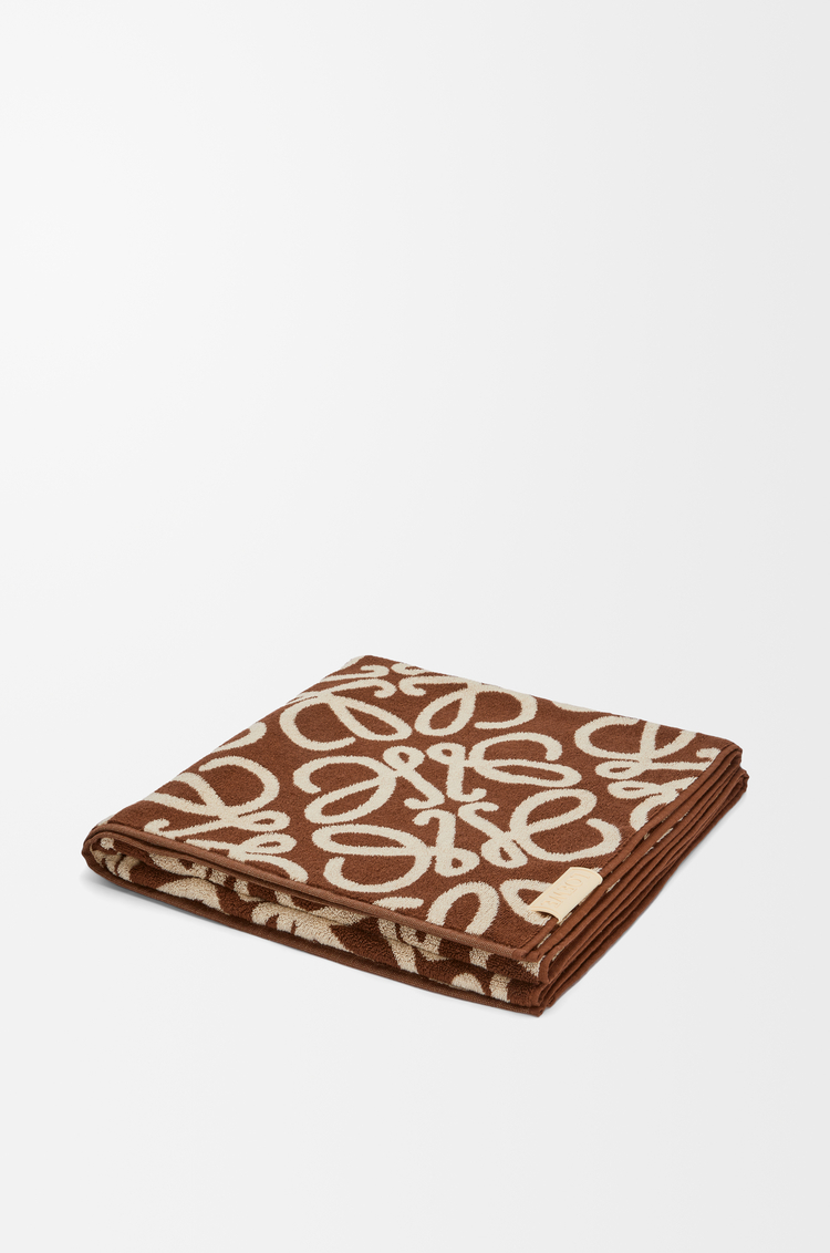 LOEWE Towel in cotton Brown/Beige