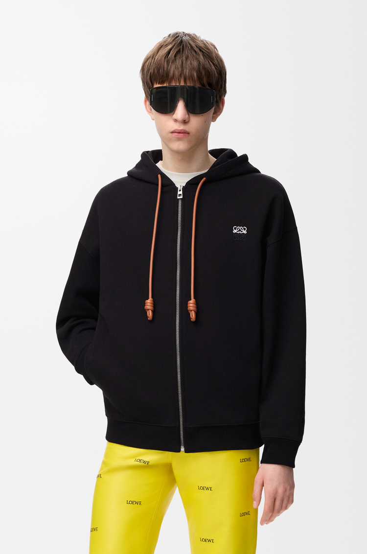 LOEWE Zip-up hoodie in cotton Black
