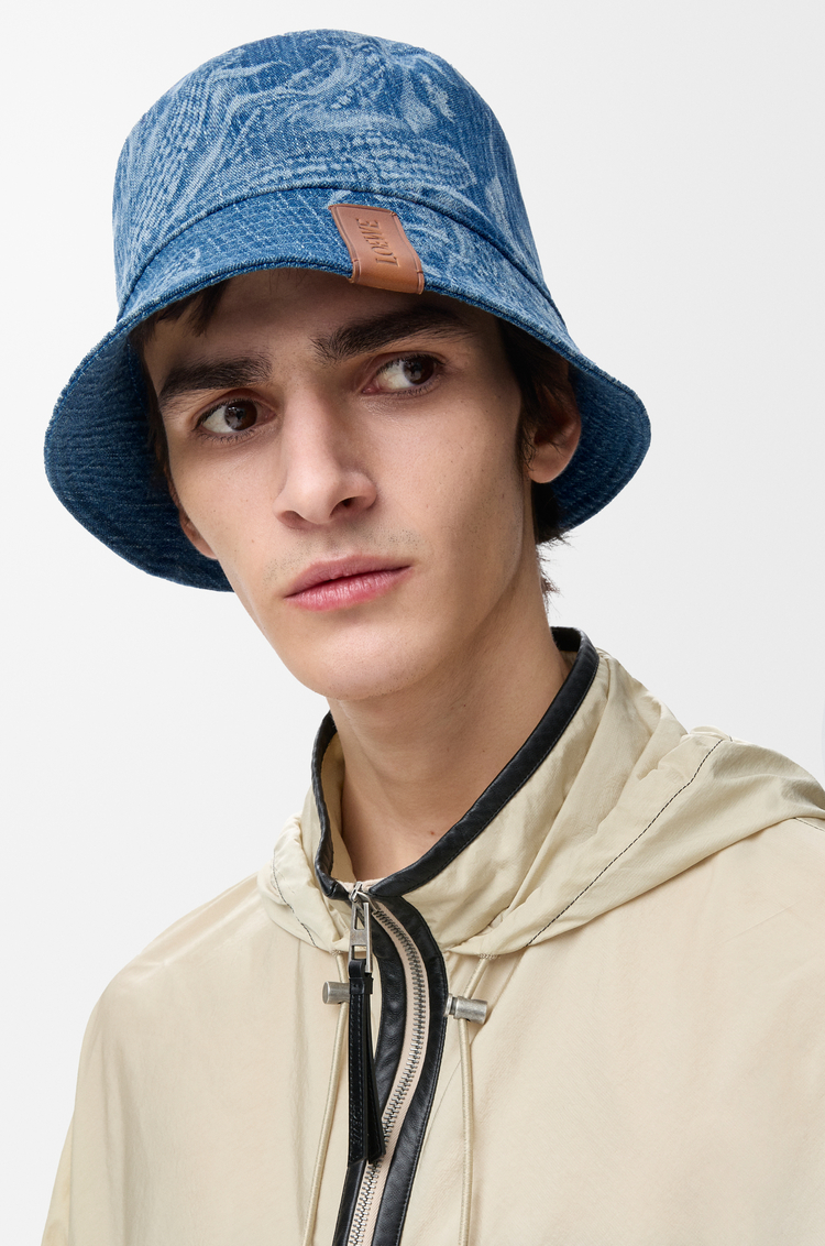 LOEWE Reversible bucket hat in denim Denim Blue