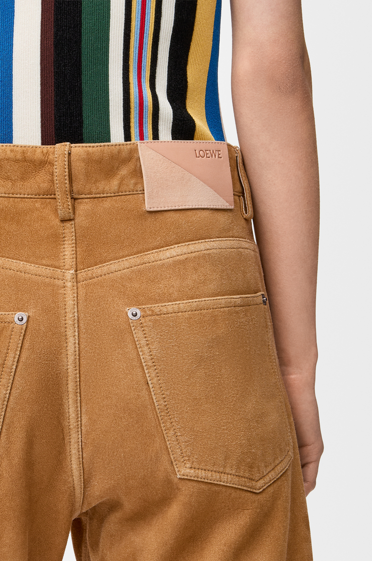 LOEWE Pantalon en chèvre velours Camel