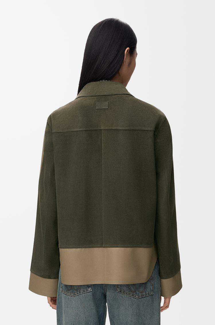 LOEWE Chaqueta con dobladillo en ante de piel de cordero Verde Caqui
