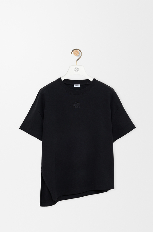 LOEWE T-shirt asimmetrica in misto cotone Nero