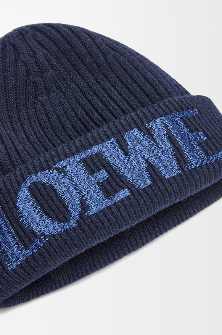 LOEWE Bonnet LOEWE en laine Bleu Marine