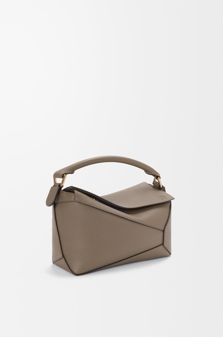 LOEWE Small Puzzle Edge bag in soft grained calfskin Taupe