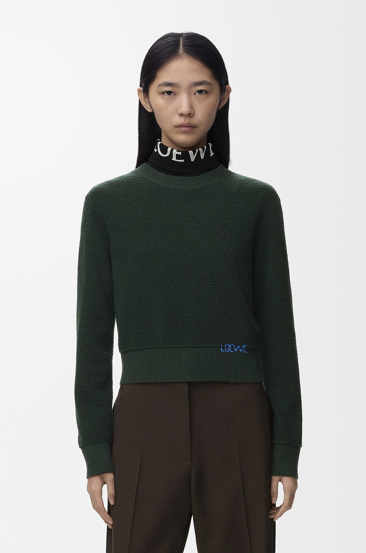 LOEWE Pull en laine Vert Foncé